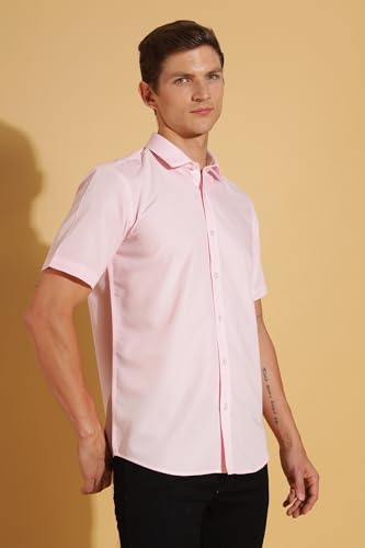 Image of Fyltr Men's Regular Fit Solid Shirt - Half Sleeve | Formal Shirts for Men