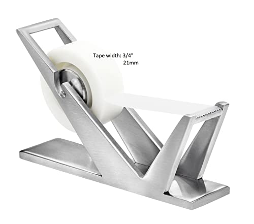 Artsondesk Patented Modern Art Tape Dispenser St202 Stainless Steel Silver Color High-End Desk Accessory Office Organizer Adhesive Transparent Cutter Holder Christmas Fathers Valentines Day Gift. #TOP3
