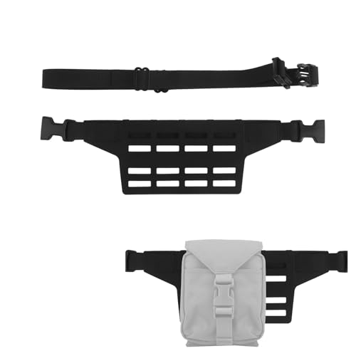 Tactical Fanny Pack Adapter Panel Waist Belt Extension Platform for Molle Pouches Magazine Pouch (Black 4 Columns)