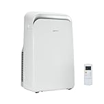 Amazon Basics 4-In-1 Portable Air Conditioner, 13,500 BTU (ASHRAE), Cools Up to 550 Sqf, Portable AC with Cool/Heat/Dry (Dehumidifier)/Fan-Only Functions, Auto Mode, Sleep Mode, Timer, White
