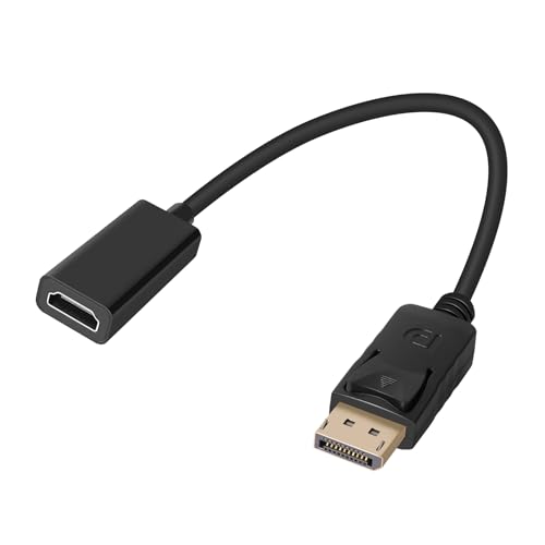 YIIFELL Adaptador Displayport a HDMI unidireccional adaptador DisplayPort DP Hombre a Mujer,compatible con computadora portátil, PC, monitor, proyector de TV