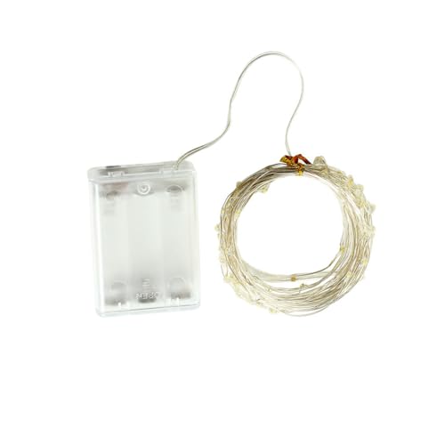 ampm Fairy Lights 5M 4 Multi Color Light Battery Operated Multi Color Led String Lights Silver Wire for Christmas Tree DIY Decoration Wedding Table Valentine Party Bedroom Indoor Stary Firefly 50 LED