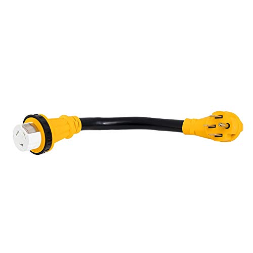50Ft Rv Cord 50 Amp (14-50P/Ss2-50R) With 4-Prong Male And Grip Handle And Female Twist-Lock Connector - 6/3 Awg + 8/1 Awg 125V Stw Etl - By Lifesupplyusa #TOP17