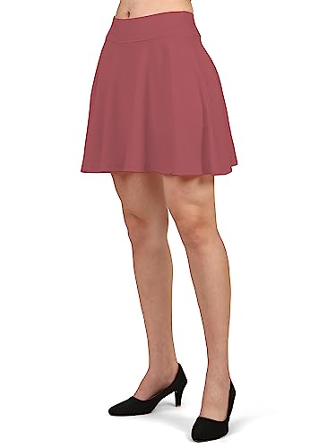 Image of Mehrang Girl's /Women's Classic Stretchy All Time Trendy Skater Skirt with Attached Inner Shorts and Flared Inskirt