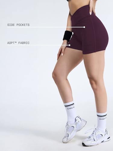 Image of CAVA Hourglass Workout Shorts - High Waist Sculpting Gym Shorts with V-Waist, Booty Lift Seam, Anti-Camel Toe Gusset & Side Pockets