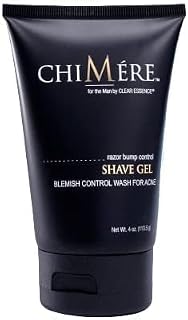 ChiMere Gel Shaving Cream for Men (Razor Bump Control + Blemish Control Wash for Acne) - Cools and Refreshes Skin - Helps Reduce Nicks, Razor Burn, and Irritation - 4 Oz.