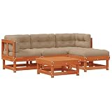 Garten-Lounge-Set 15 pcs Wachsbrown und Taupe