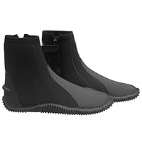 Botas de mergulho Neoprene de 5 mm de espessura botas com zíper lateral Anti -Slip Soles para mergulho com mergulho com mergulho Mulheres preto tamanho 37 a 44 (37)