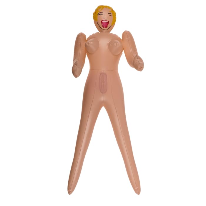 Bambola gonfiabile mini per feste, addio al celibato, 66 cm, 3 motivi assortiti, rosa, con confezione regalo