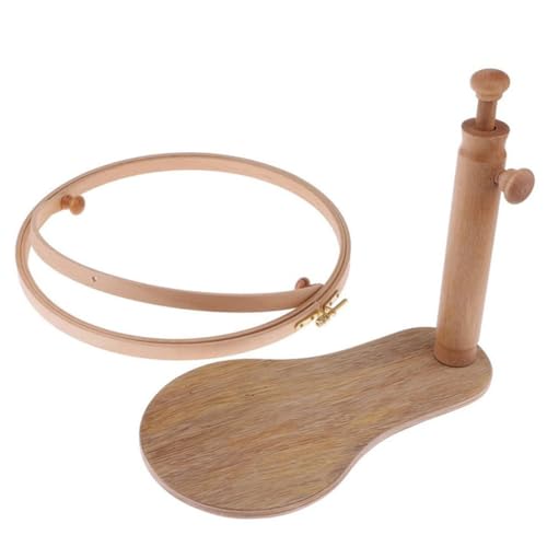 Support de broderie rotatif bois hêtre cadre réglable rack ajustable - 6