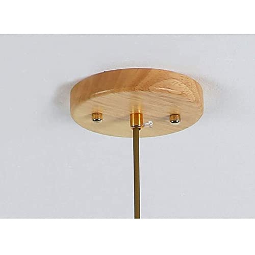 Lámpara colgante de bambú E27 de madera con pantalla tejida para cocina 7