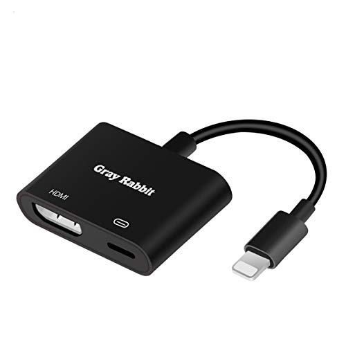 Gray Rabbit Compatible iPhone iPad and iPod HDMI Adapter, Digital AV Adapter HDMI
