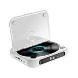 Ailan Tragbarer CD Player mit kompaktem Design und wiederaufladbarer Funktion für Musikgenuss unterwegs. Bis zu 7 Stunden Akkulaufzeit. Kompakte Größe, Weiß, 135 x 135 x 25 mm