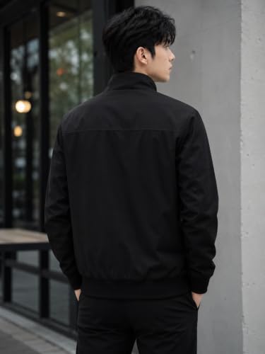 Image of TAGAS Men's Regular Jacket Fit For Casual Wear || Low-Cut Standing Collar || Men's Track Jackets | Stylish Jacket For Men ||Regular Fit Zip-Up Casual jacket|| bomber jacket for men