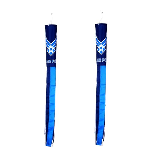 2 Pack Air Force Wings WindSock Flag,WindSock Stripes Wind Socks For Yard And Garden Flag,Front Porch Hanging Waterproof Suitable For Every Season,60Inch.