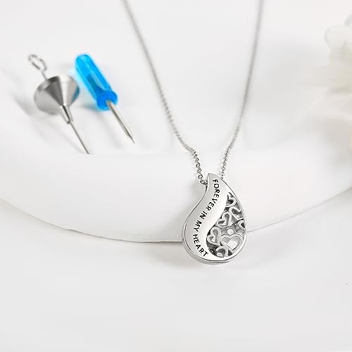 Heart/Cross/Infinity Moonstone Urn Necklace for ashes for Women Sterling Silver Dainty Cremation Jewelry Trendy Ashes Keepsake Memorial Gift for Mother/Grandma/Sister/Husband4