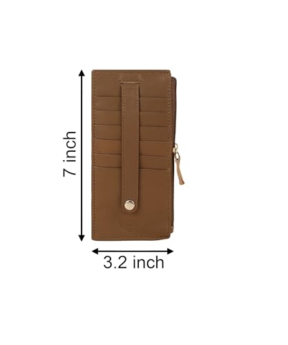 All in One Card Case Holder Slim Wallet With a Card Protection Strap by Leatherboss (Tan)4