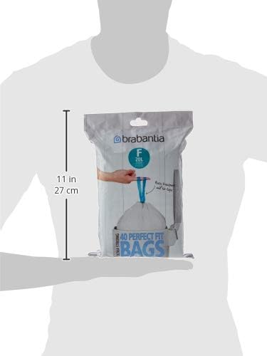 Brabantia Bin Liners, Size F, 20 L Slim - 40 Bags