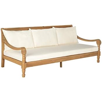 Alternative view of Safavieh Outdoor Collection Pasadena Brown /Taupe Acacia Wood Cushioned Daybed