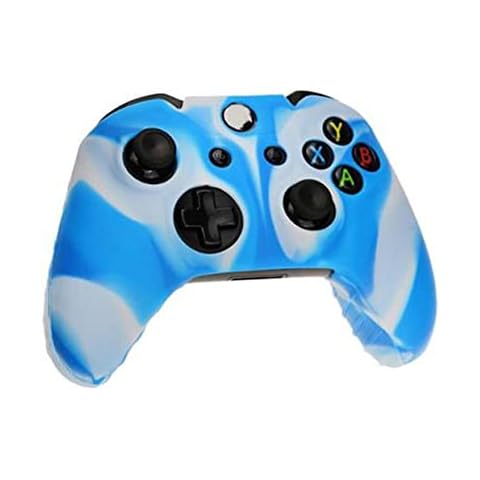 G-MOTIONS Housse Manette Xbox One - Protection en Silicon pour Votre Manette Xbox, éviter de salire Votre Manette et apporte Une Protection supplémentaire en Cas de Choc (Blanc Bleu) Cover
