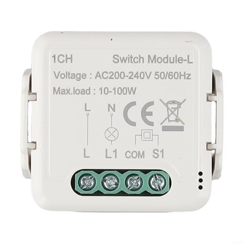 Per ZigBee Modulo Interruttore Luce Per Tuya Nessun Filo Neutro Richiesto 230V Supporta Comandi Vocali Timer Remoto E Controllo Gruppo Per Domotica (1CH)