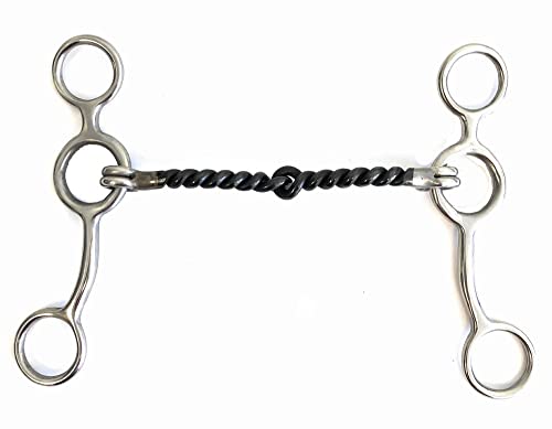 AJ Tack Sweet Iron Twisted Wire Jr Cow Horse Gag Bit, 5 in