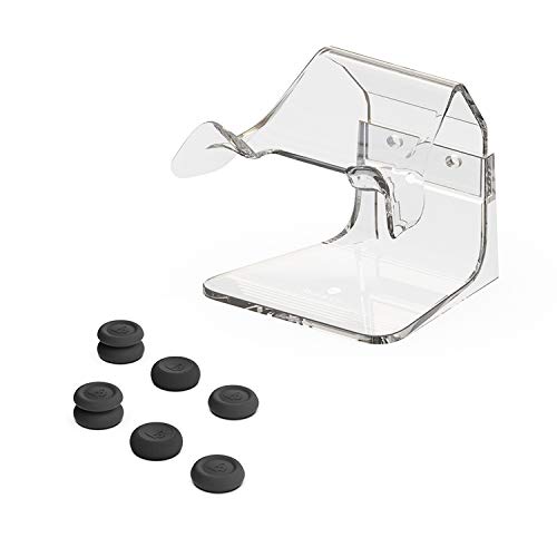 Image of SAVAGE RAVEN Skull & Co. Phantom Stand Bundle: Transparent Controller Stand Holder + Black Thumb Grips [Compatible for PS5 Controller]