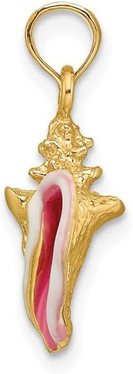 IceCarats 14K Solid Yellow Gold Conch Shell Necklace Chain Pendant Charm - Image 4