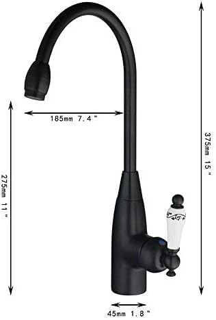 Robinet de lavabo pivotant 360 noir et mitigeur de vasque rétro - 2