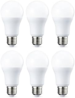 Amazon Basics LED E27 Edison Screw Bulb, 10.5W (equivalent to 75W), Warm White, Dimmable - Pack of 6