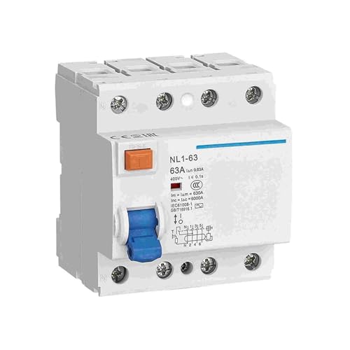 Disjoncteur différentiel NL1-63 4P pour sécuriser les circuits triphasés 63A