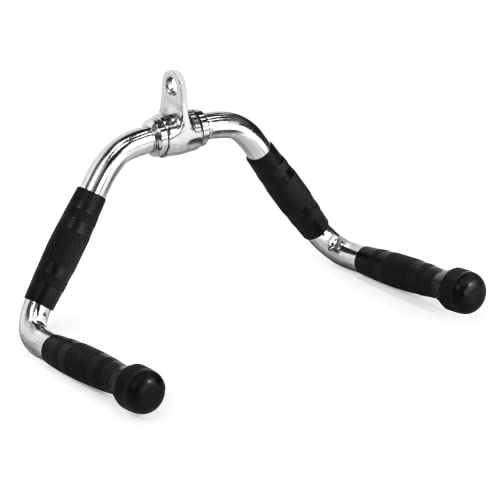 Bells of Steel Multipurpose Bar LAT Pull Down Attachment Close Grip, Cable Attachments for Gym Machines with Carabiners, 25mm Diameter