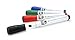 U Brands Low Odor Dry Erase Markers With Erasers, Chisel Tip, Assorted Classic Colors, 4-Count