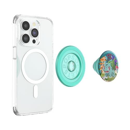 Image of PopSockets Phone Grip for MagSafe, Magnetic Holder, Phone Stand, Pokemon - Bulbasaur Mint