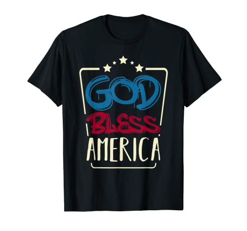 4 de julio Dios bendiga América Bandera Americana Patriótica Camiseta