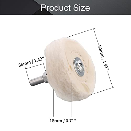 Roda de polimento de flanela Utoolmart cabeça de moagem tipo T roda de tecido branco com alça polime