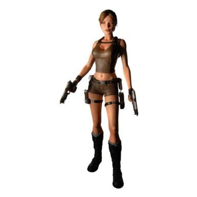 Lara Croft Tomb Raider Underworld - poseable figure, approx 7" high, with base and guns.