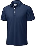 TACVASEN Mens Golf Shirt Dry Fit Mens Polo Shirts Short Sleeve Performance Golf Polos for Men with Collar Work Shirts Navy, M