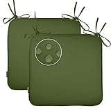 GUEGLSA Outdoor Indoor Waterproof Seat Cushions,16x16 Inches Patio Chair Cushion with Ties,Machine W