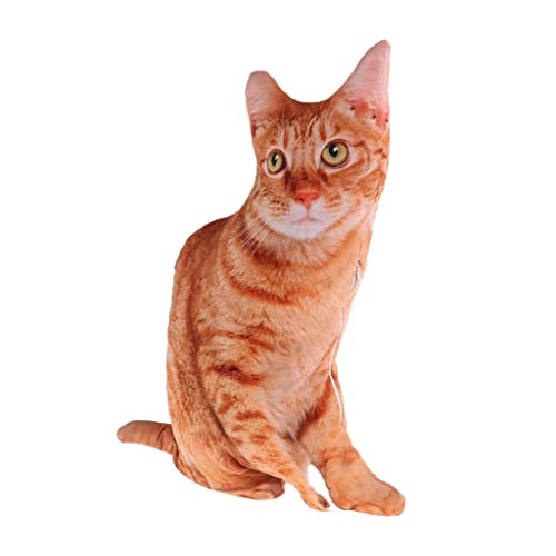 Cojín de peluche con forma de gato amarillo para niños 8