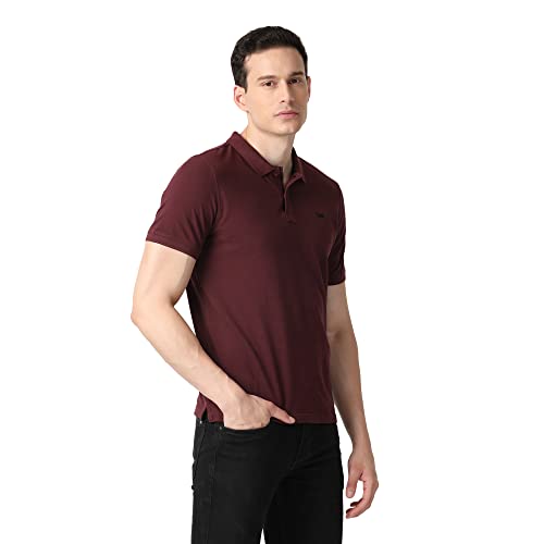 Image of Lee Men's Solid Red T-Shirt (Slim)