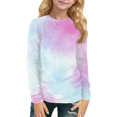 Teen Long Sleeve Tee Shirts Cute Crewneck Fall Tops & Blouses Casual Tie Dye Summer Clothes Lightweight Boys Outfits