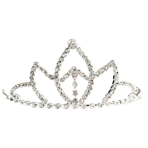 Corona de cristal y metal con diadema de flores para novias y bodas