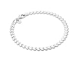 Miabella 925 Sterling Silver Italian Heart Link Tennis Bracelet for Women, Made in Italy (7, Inches)