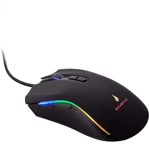 SureFire Hawk Claw Gaming 7-Button Gaming Maus I RGB-Beleuchtung I PC Mouse 6400 DPI I 7 programmierbare Tasten I USB 3.2 GEN 1 & USB 2.0 I Windows, Mac und Konsolen I Powered by Verbatim