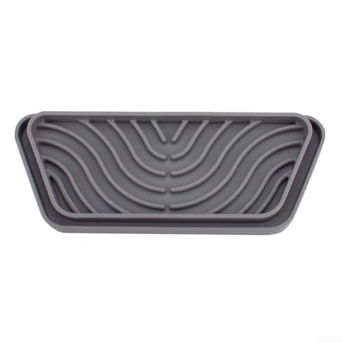 Plateau d'égouttement multifonction pour distributeur d'eau et réfrigérateur, tapis anti-déversement en silicone qui attrape les gouttes d'eau et empêche les dommages (rectangulaire gris)
