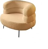 Luminary Aetherシェルパバニーガールチェアモダンな、フリンジ付きの装飾チェア、クッション付きの快適な背もたれ、怠惰なソファチェア、ティーンエイジャー、大人のゲームキャビネット (カーキ)