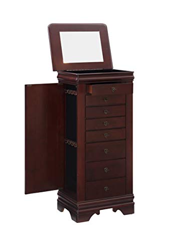 Powell Louis Philippe Jewelry Armoire Marquis Cherry Closed: 20-1/8" x 15-1/8" x 42-7/8" H, Open: 40" - Thumbnail 7