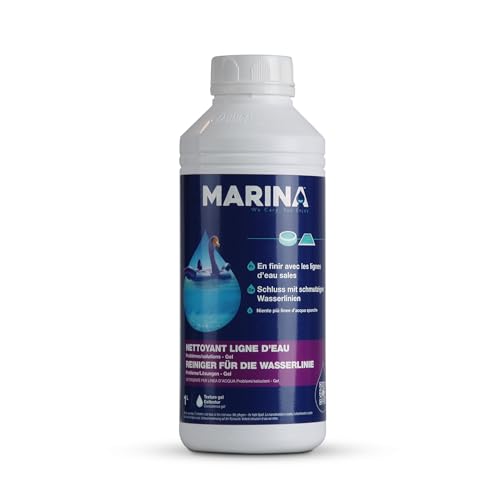 Limpiador de bordes Marina Gel de piscina (1 litro), muy eficaz para eliminar la piedra caliza, grasa, aceite y rastros de óxido, ideal para bordes de piscina muy sucios