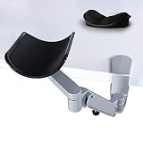 Frassie Universal Silver Clamp-on Desk Adjustable Armrest with Memory Foam Mouse Wrist Rest, Ergonom